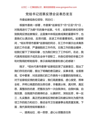 党组书记巡察反馈会议表态发言 (2).docx