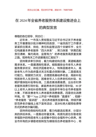 在2024年全省养老服务体系建设推进会上的典型发言.docx