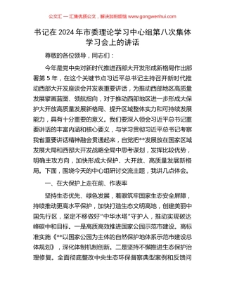 书记在2024年市委理论学习中心组第八次集体学习会上的讲话.docx