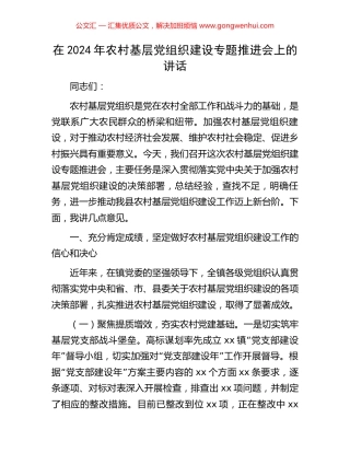 在2024年农村基层党组织建设专题推进会上的讲话.docx