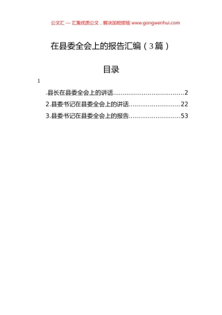 在县委全会上的报告汇编（3篇）.docx