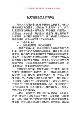 区以案促改工作总结