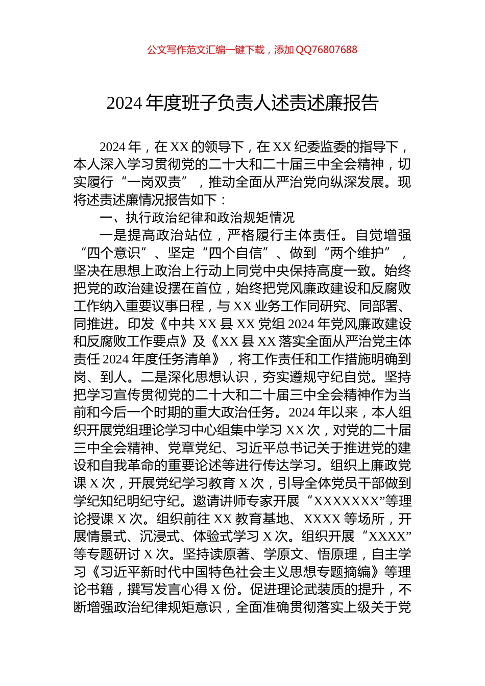 2024年度班子负责人述责述廉报告_第1页