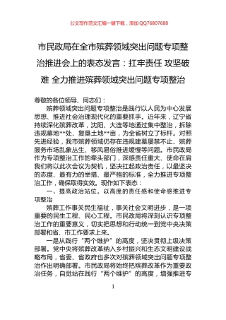 扛牢责任+攻坚破难+全力推进殡葬领域突出问题专项整治