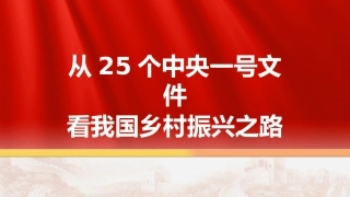 （2023.12.15）从25个中央一号文件看我国乡村振兴之路