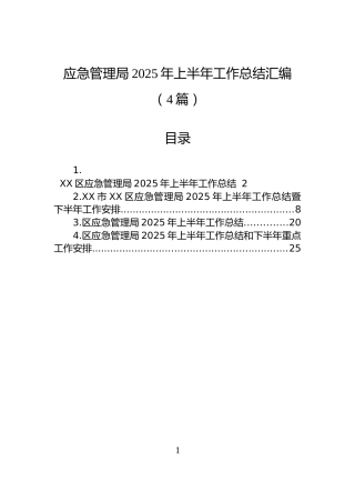 应急管理局2025年上半年工作总结汇编（4篇）