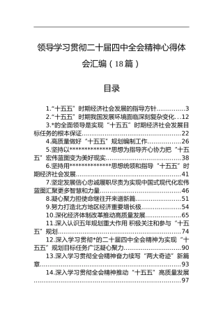 领导学习贯彻二十届四中全会精神心得体会汇编（18篇）