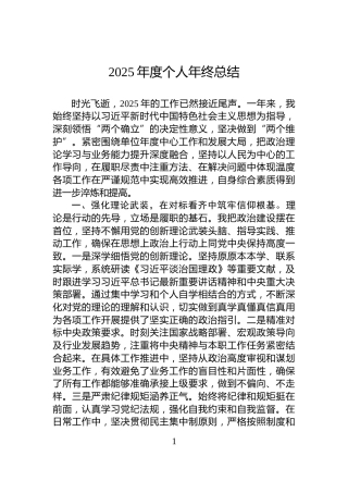 2025年度个人年终总结