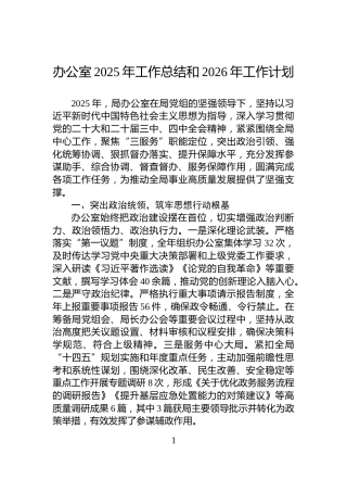 办公室2025年工作总结和2026年工作计划