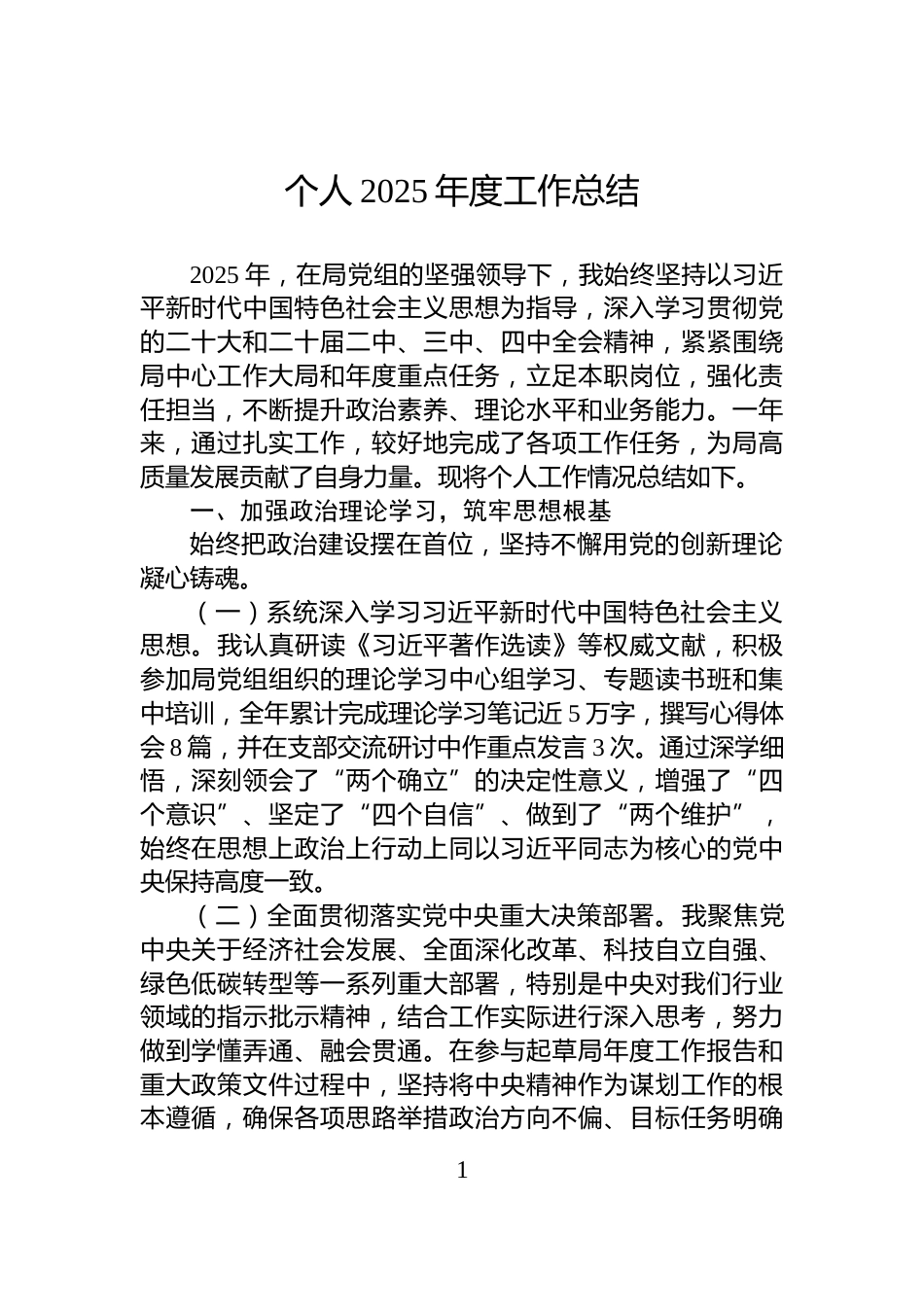 个人2025年度工作总结_第1页