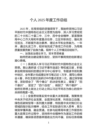个人2025年度工作总结