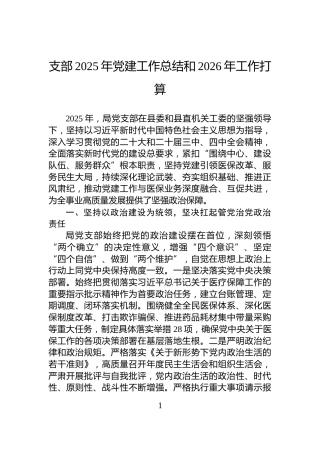 支部2025年党建工作总结和2026年工作打算